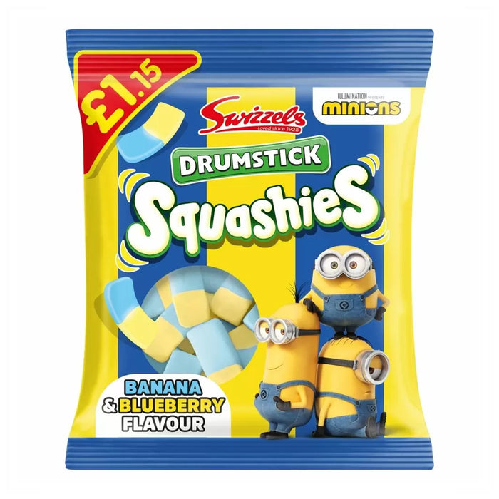 Swizzels Drumstick Squashies Minions Banana & Blueberry Bag 110g