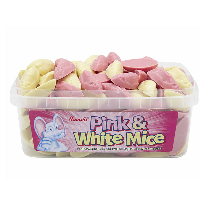 Hannah's Pink & White Mice Tub 600g